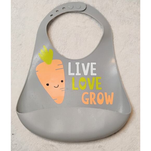 Parents Choice Baby & Toddlers Neutral Confetti Silicone Bib" Live Love Grow". - Picture 1 of 3